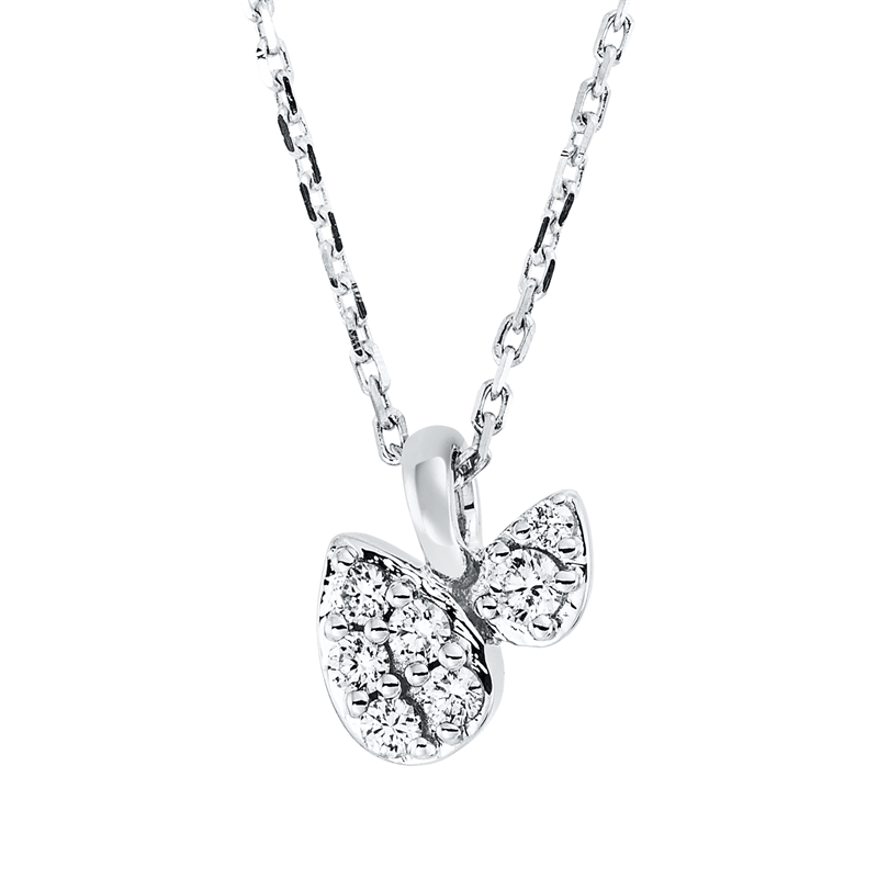 Collier 18 kt GG, Fassung rhodiniert, ZÖ 42 cm