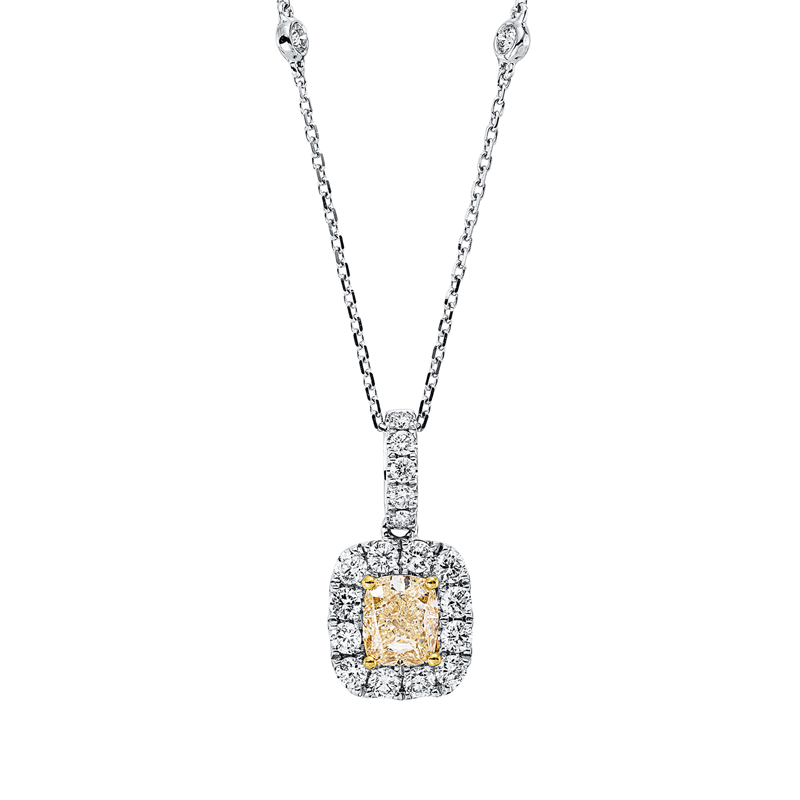 Collier 18 kt WG+GG, mit ZÖ 40 cm + 43 cm