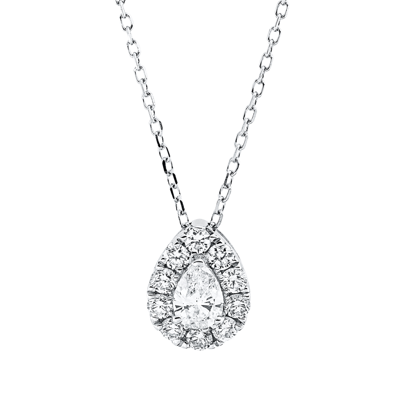 Collier 18 kt WG, mit ZÖ 40 cm