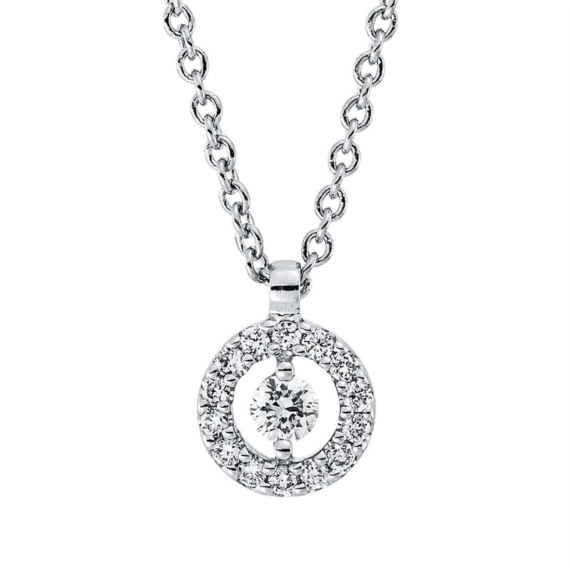 Collier 18 kt WG, mit ZÖ 41 cm + 39,5 cm