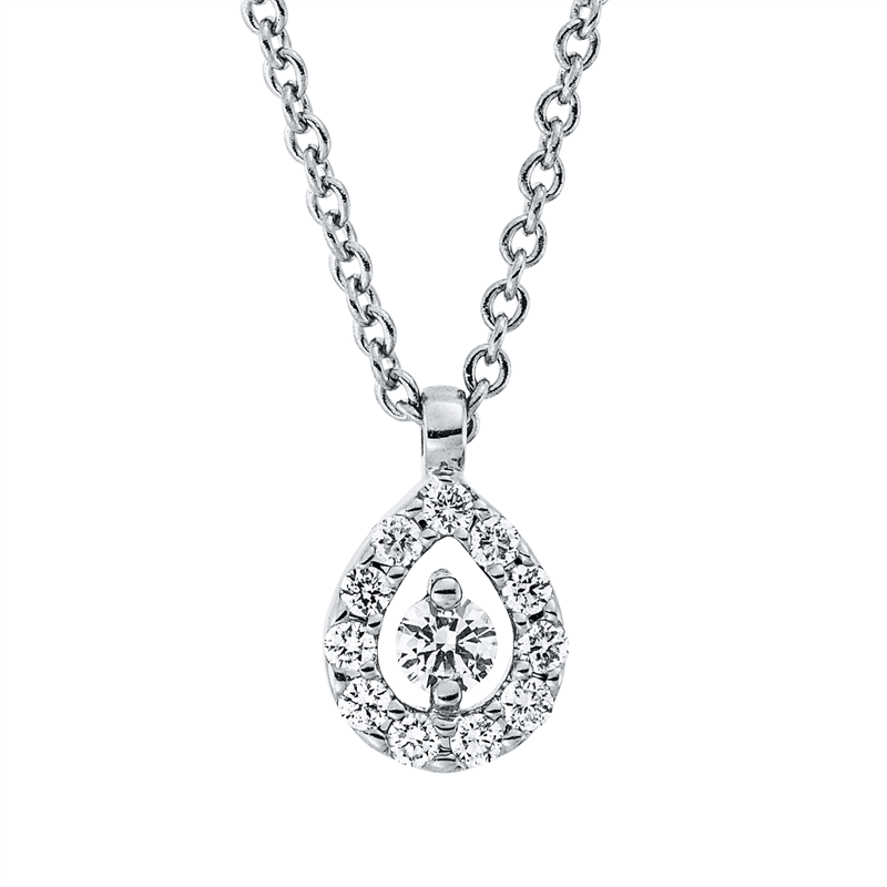 Collier 18 kt WG, mit ZÖ 41 cm + 39,5 cm