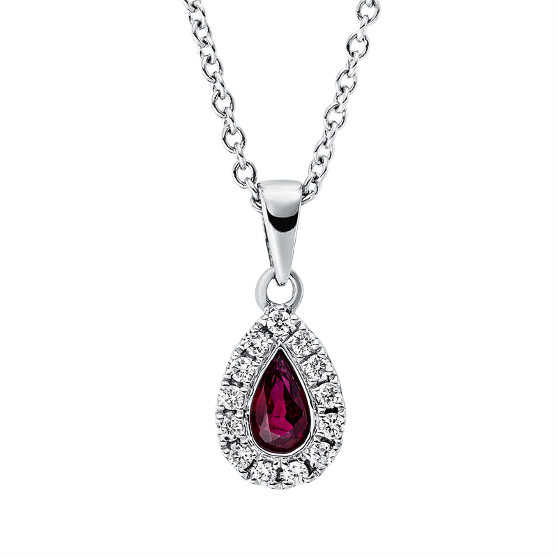 Collier 18 kt WG, mit ZÖ 42 cm