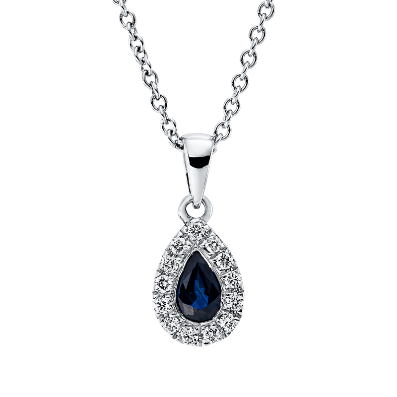 Collier 18 kt WG, mit ZÖ 42 cm