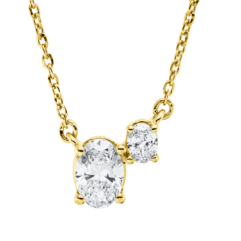 Collier 18 kt GG, mit ZÖ 40 cm + 43 cm