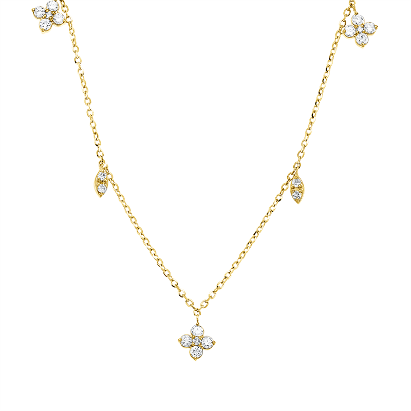 Collier 18 kt GG, mit ZÖ 40 cm + 43 cm