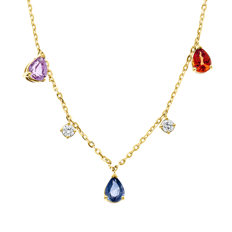 Collier 18 kt GG, mit ZÖ 40 cm + 43 cm