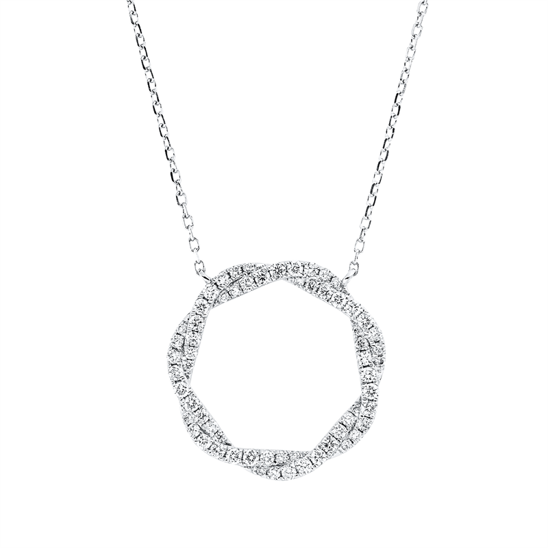Collier 18 kt WG Kreis, mit ZÖ 40 cm