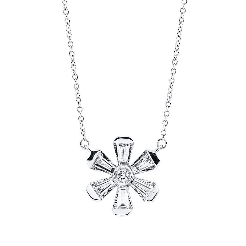 Collier 18 kt WG, mit ZÖ 40 cm