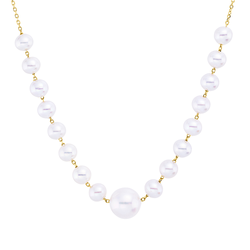 Collier 18 kt GG, mit ZÖ 40,6 cm