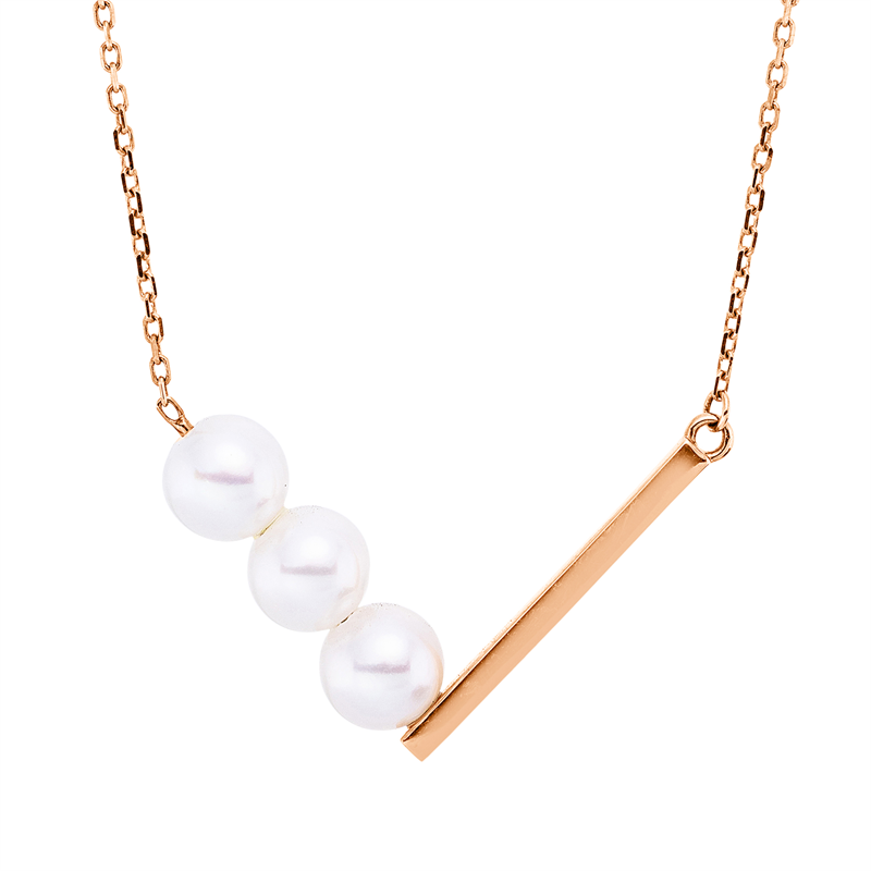 Collier 18 kt RG, mit ZÖ 40,6 cm