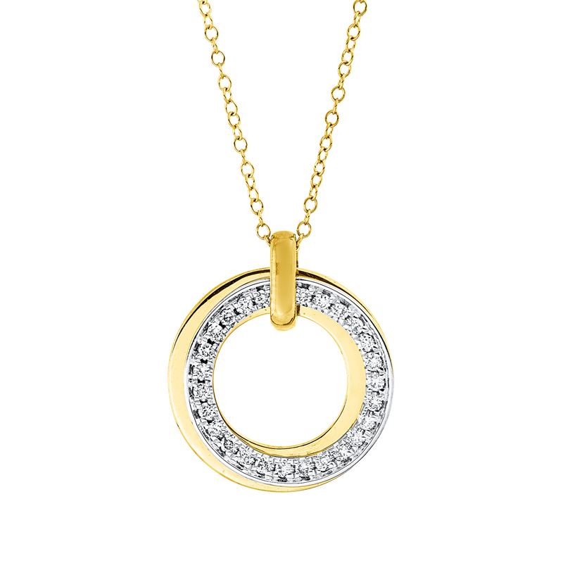 Collier 18 kt GG+WG Kreis, mit ZÖ 40 cm + 43 cm