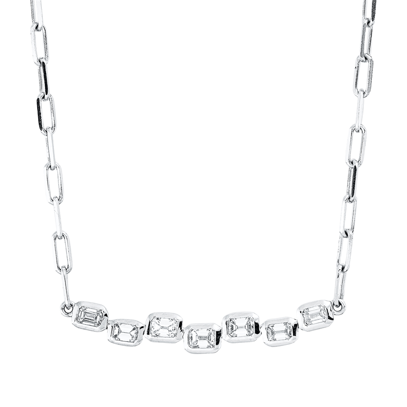 Collier 18 kt WG, mit ZÖ 40 cm + 43 cm