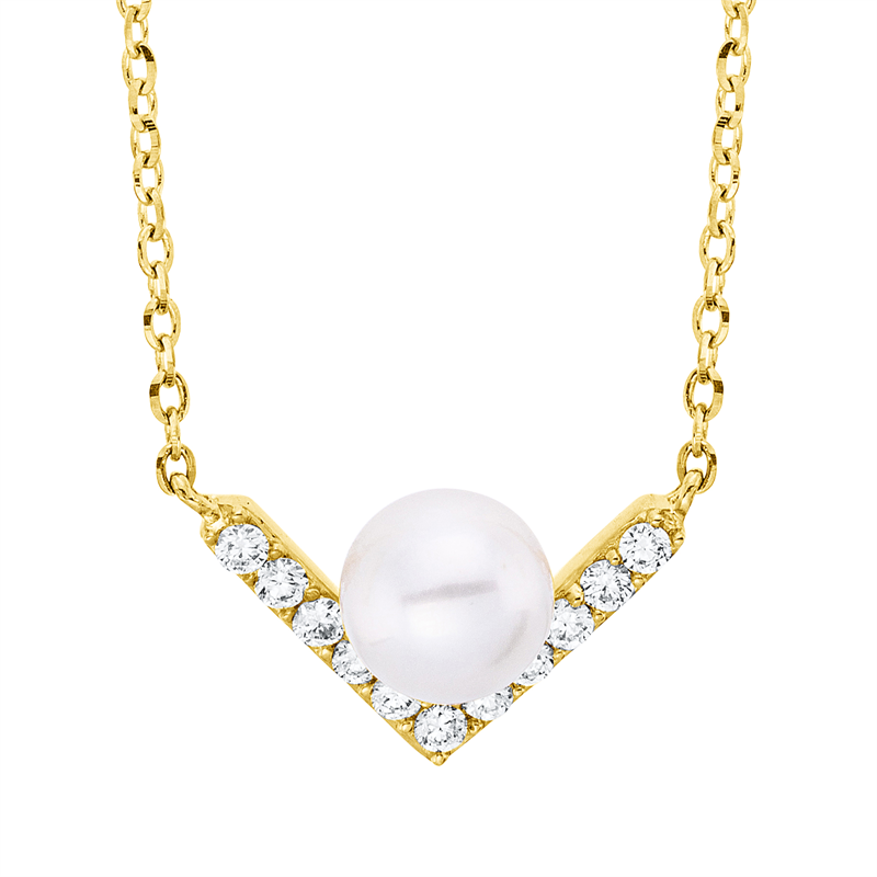 Collier 18 kt GG, mit ZÖ 40 cm + 43 cm