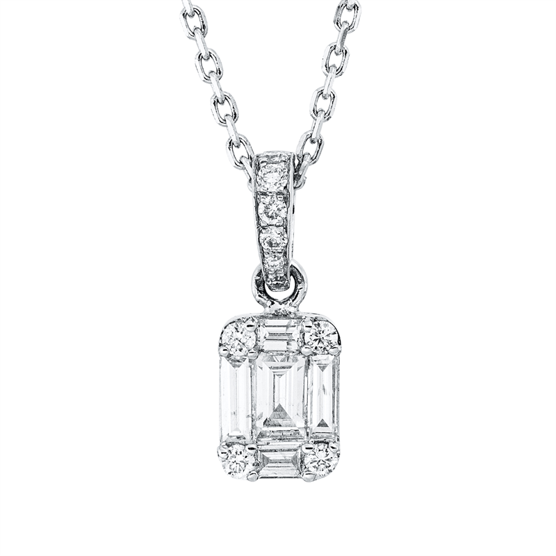 Collier 18 kt WG, mit ZÖ 40 cm + 43 cm
