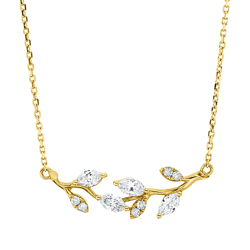 Collier 18 kt GG, mit ZÖ 40 cm + 43 cm