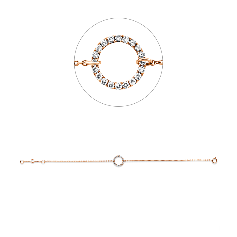 Armband 18 kt RG Kreis