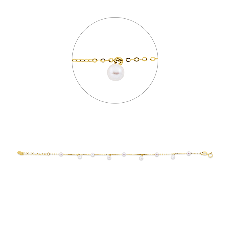 Armband 18 kt GG, mit ZÖ 16 cm