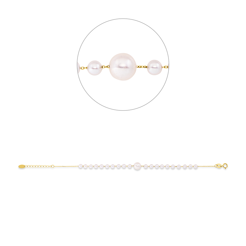 Armband 18 kt GG, mit ZÖ 16 cm
