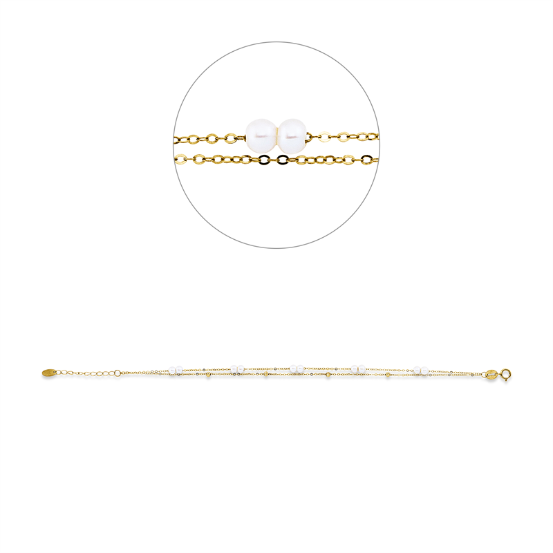 Armband 18 kt GG, mit ZÖ 16 cm