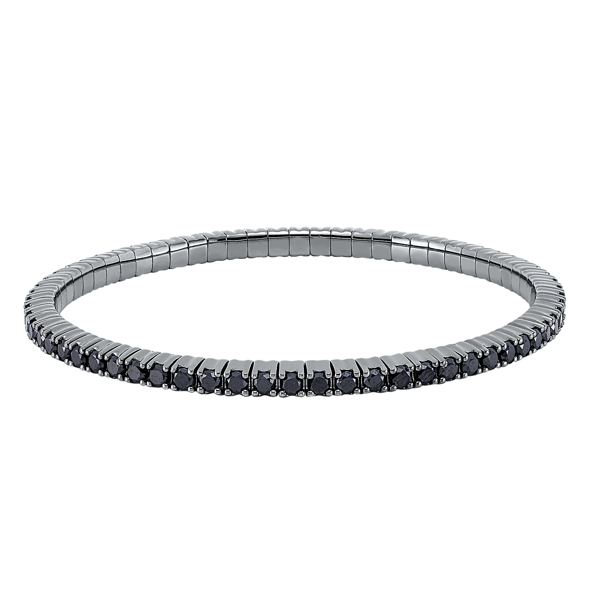 Armband 4er-Krappe 18 kt WG, Flex-Band, variabel, schw. rho