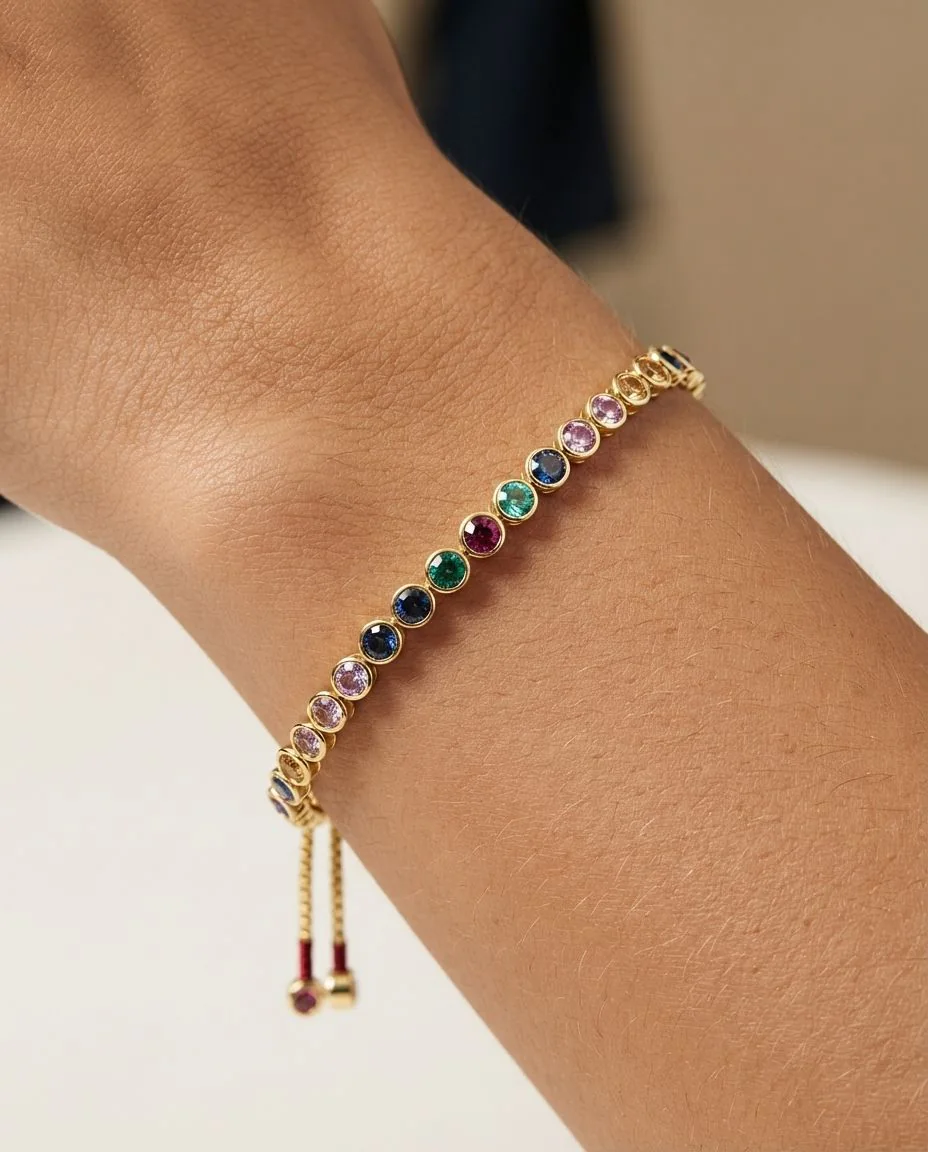 Armband 14 Karat Gelbgold · getragen