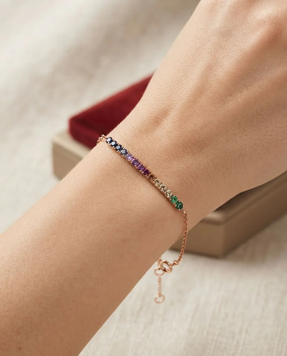 Armband 18 Karat Roségold · getragen