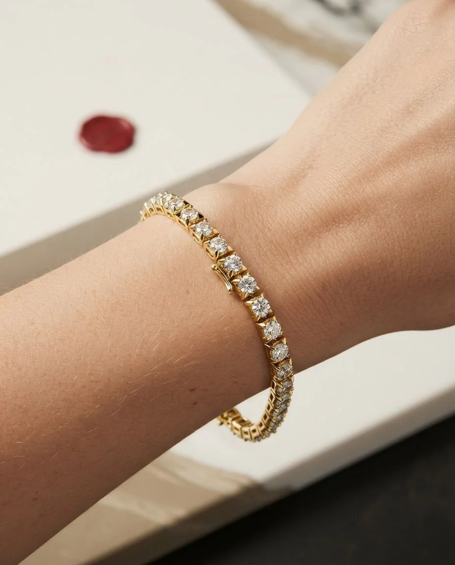 Armband 4er-Krappe 18 Karat Gelbgold · getragen
