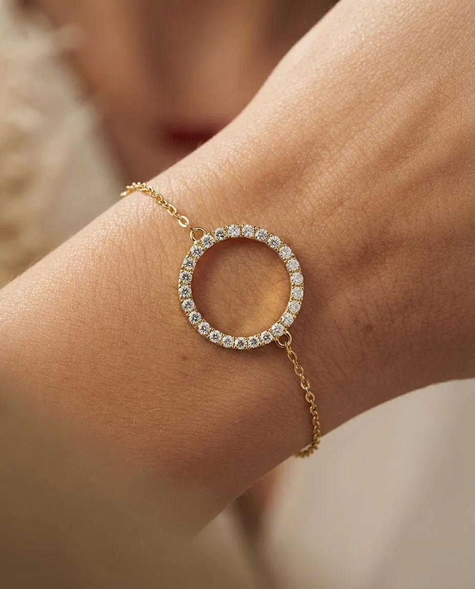 Armband 14 Karat Gelbgold · getragen
