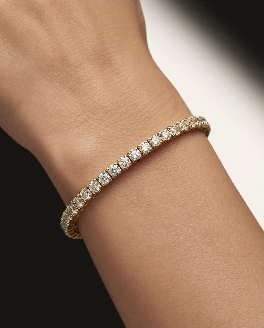 Armband 4er-Krappe 18 Karat Gelbgold, Flex-Band, variabel · getragen