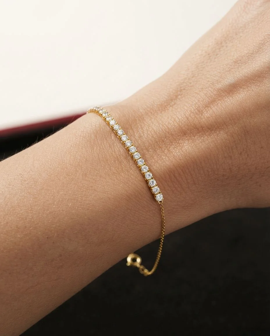 Armband 18 Karat Gelbgold · getragen
