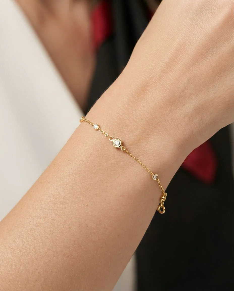 Armband 18 Karat Gelbgold · getragen
