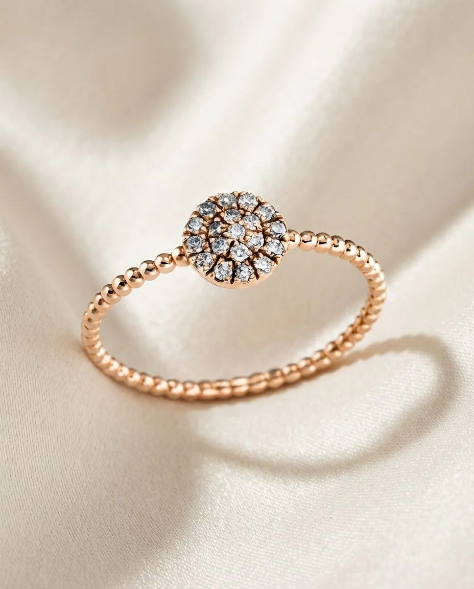 Ring 14 Karat Roségold · drapiert