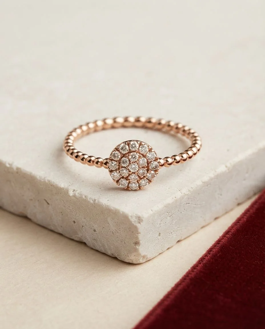 Ring 14 Karat Roségold · drapiert