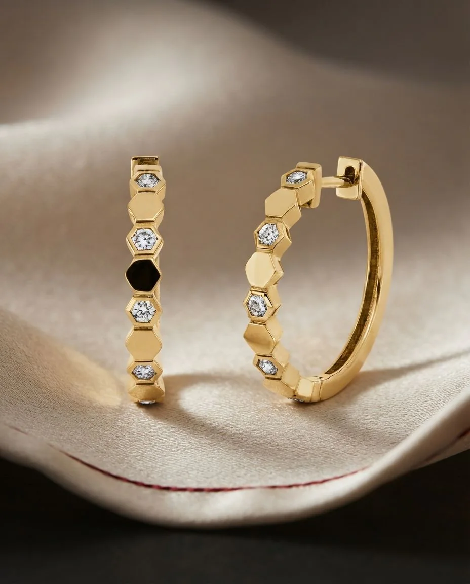 Creolen 14 Karat Gelbgold · drapiert