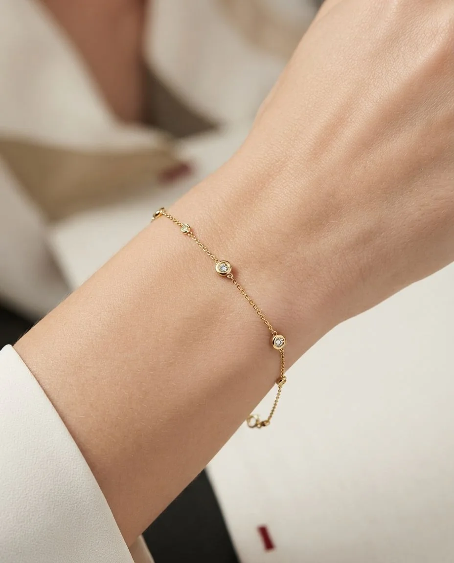 Armband 18 Karat Gelbgold · getragen