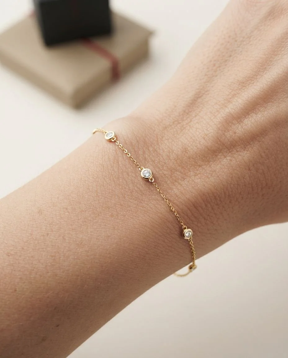 Armband 18 Karat Gelbgold · getragen
