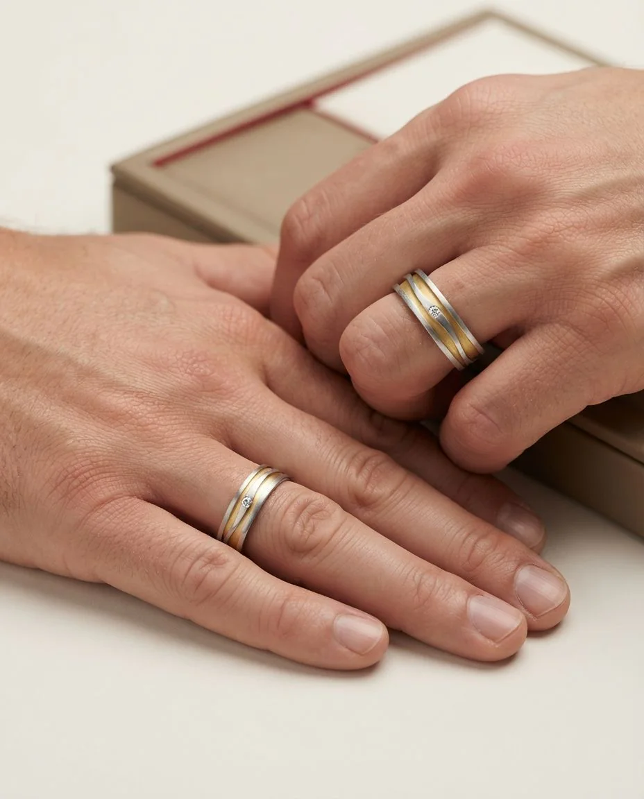 Trauringe · RU-1442-1 · Platin 600/- · getragen