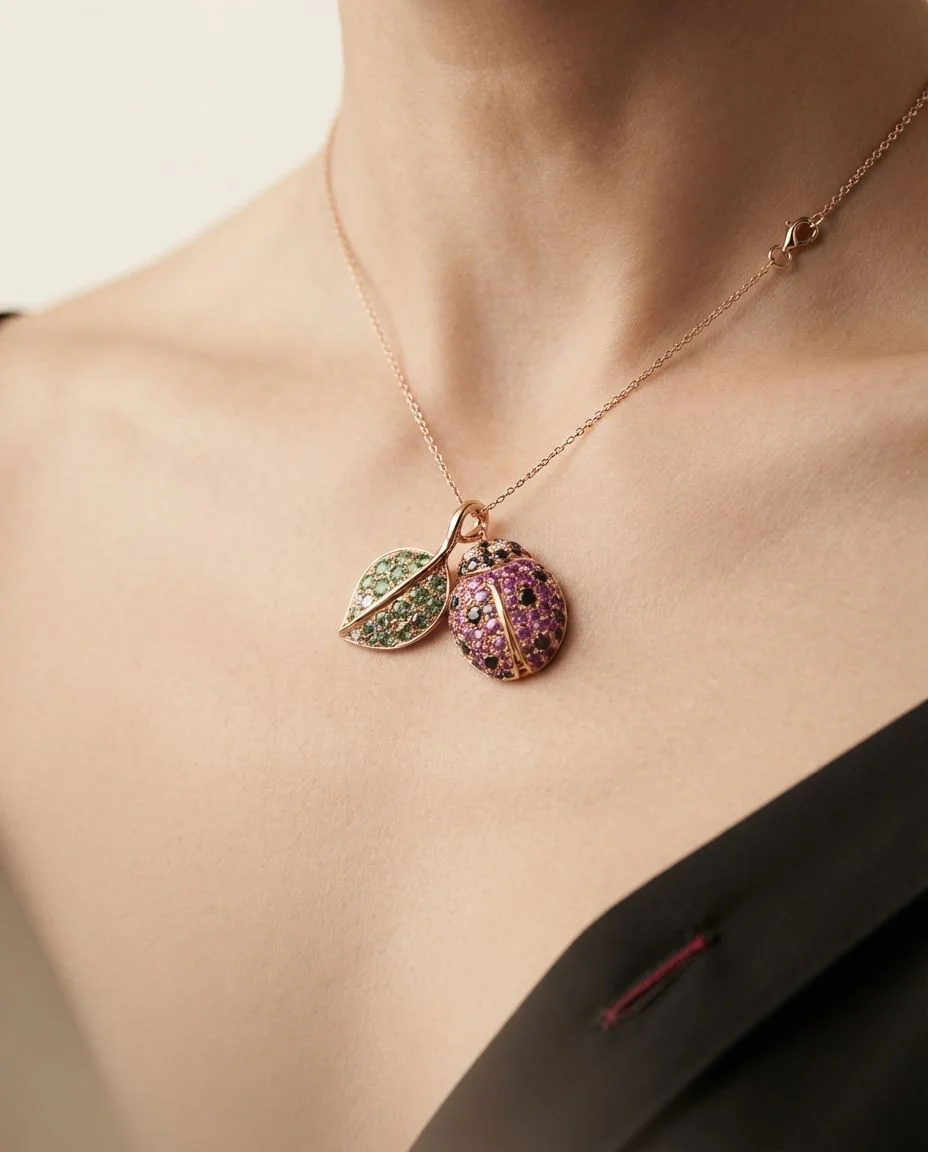 Anhänger 18 Karat Roségold · getragen