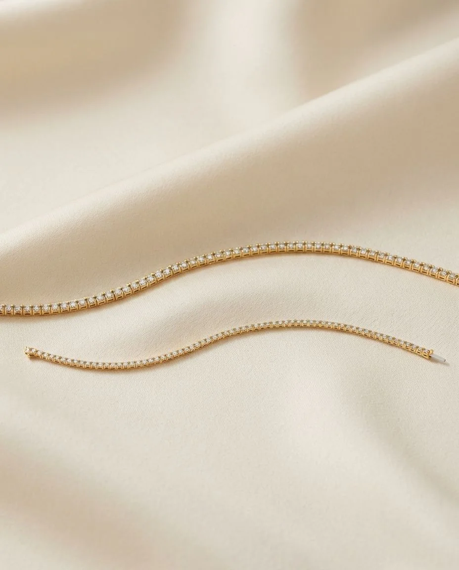 Armband 4er-Krappe 18 Karat Gelbgold+Weißgold · drapiert