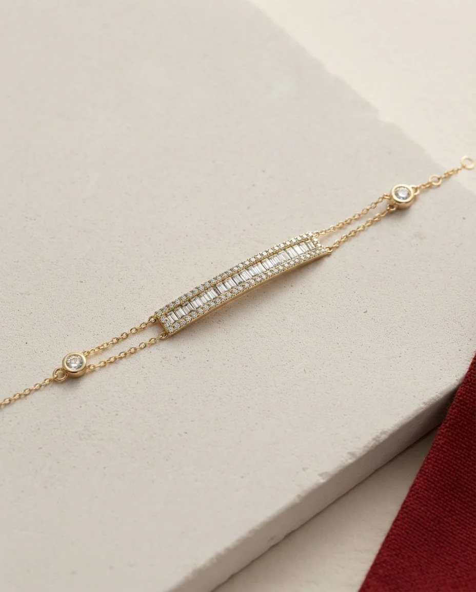 Armband 18 Karat Gelbgold, mit ZÖ 15,5cm+16,5cm, rhodinie · drapiert