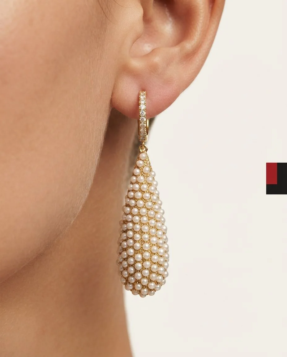 Ohrschmuck 18 Karat Gelbgold · getragen