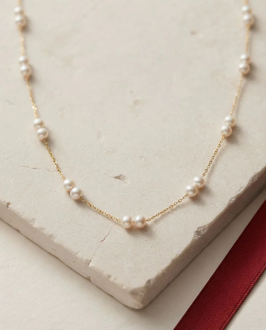 Collier 18 Karat Gelbgold · drapiert