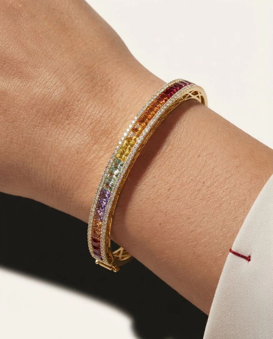 Armreif 18 Karat Gelbgold · getragen