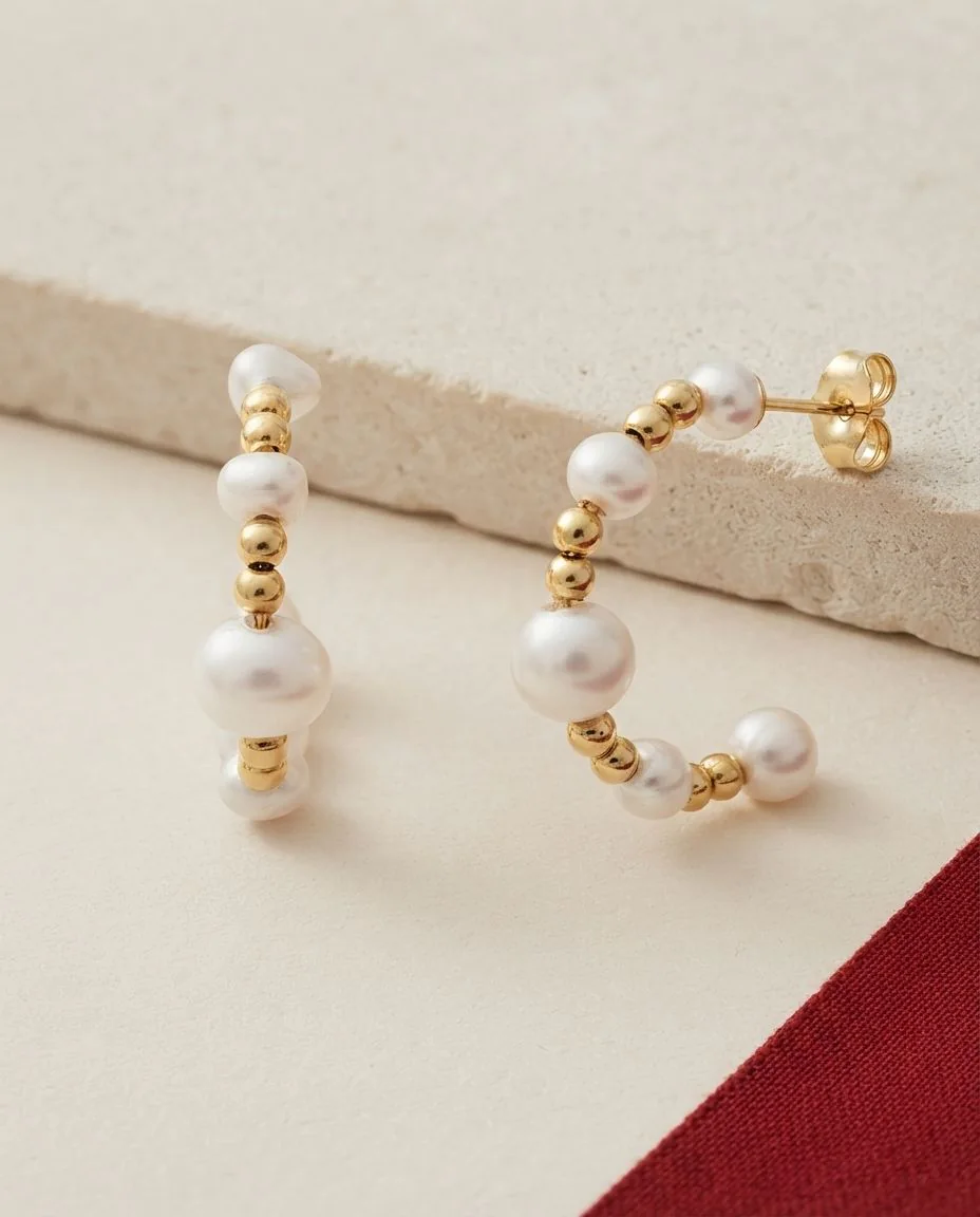 Ohrstecker 18 Karat Gelbgold · drapiert