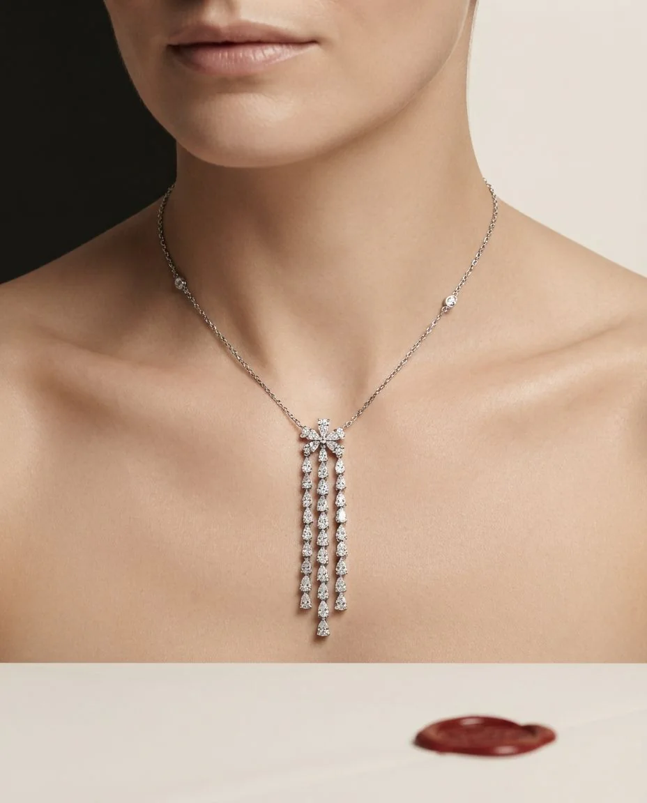 Collier 14 Karat Weißgold · getragen