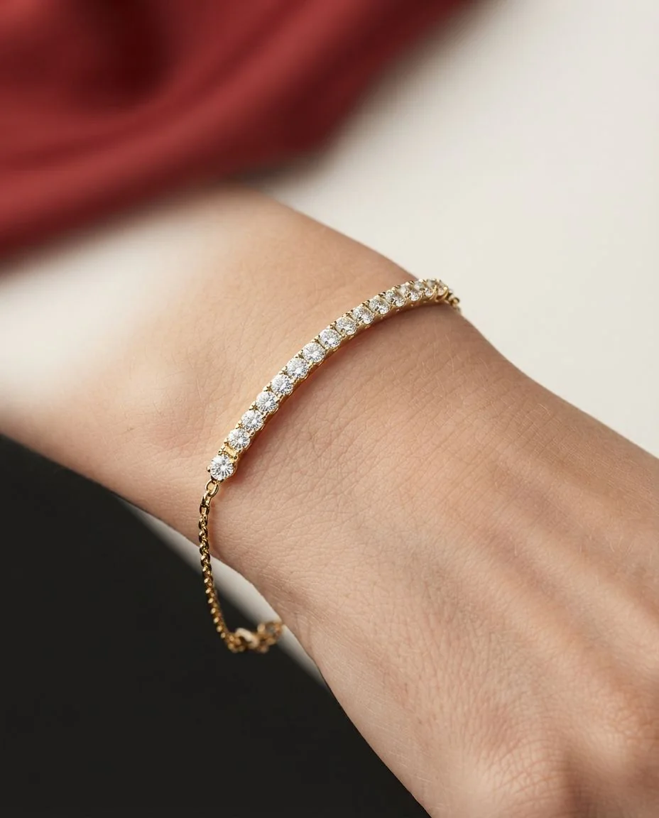 Armband 18 Karat Gelbgold · getragen
