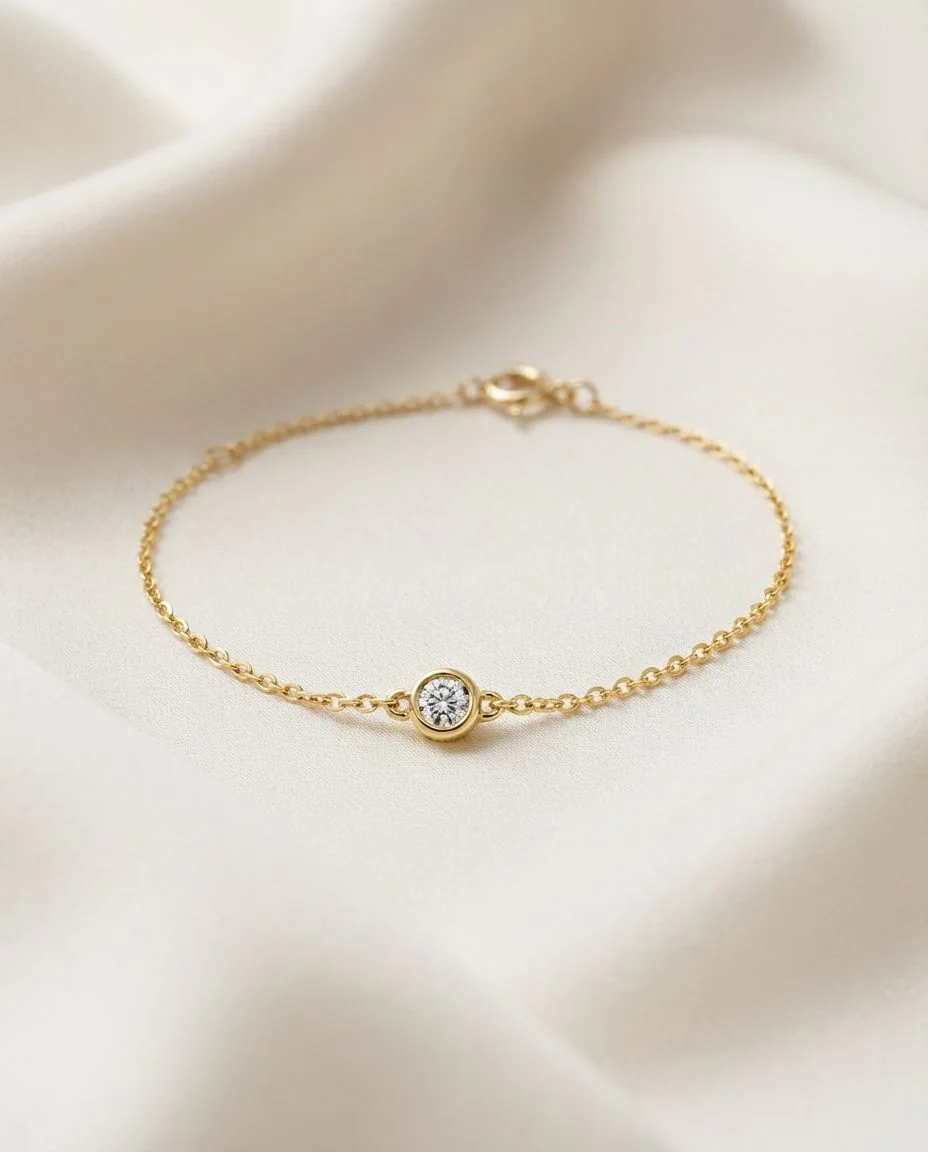 Armband Zarge 14 Karat Gelbgold, mit ZÖ 17 cm · drapiert