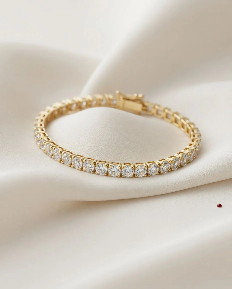 Armband 4er-Krappe 18 Karat Gelbgold, Premium Edition · drapiert