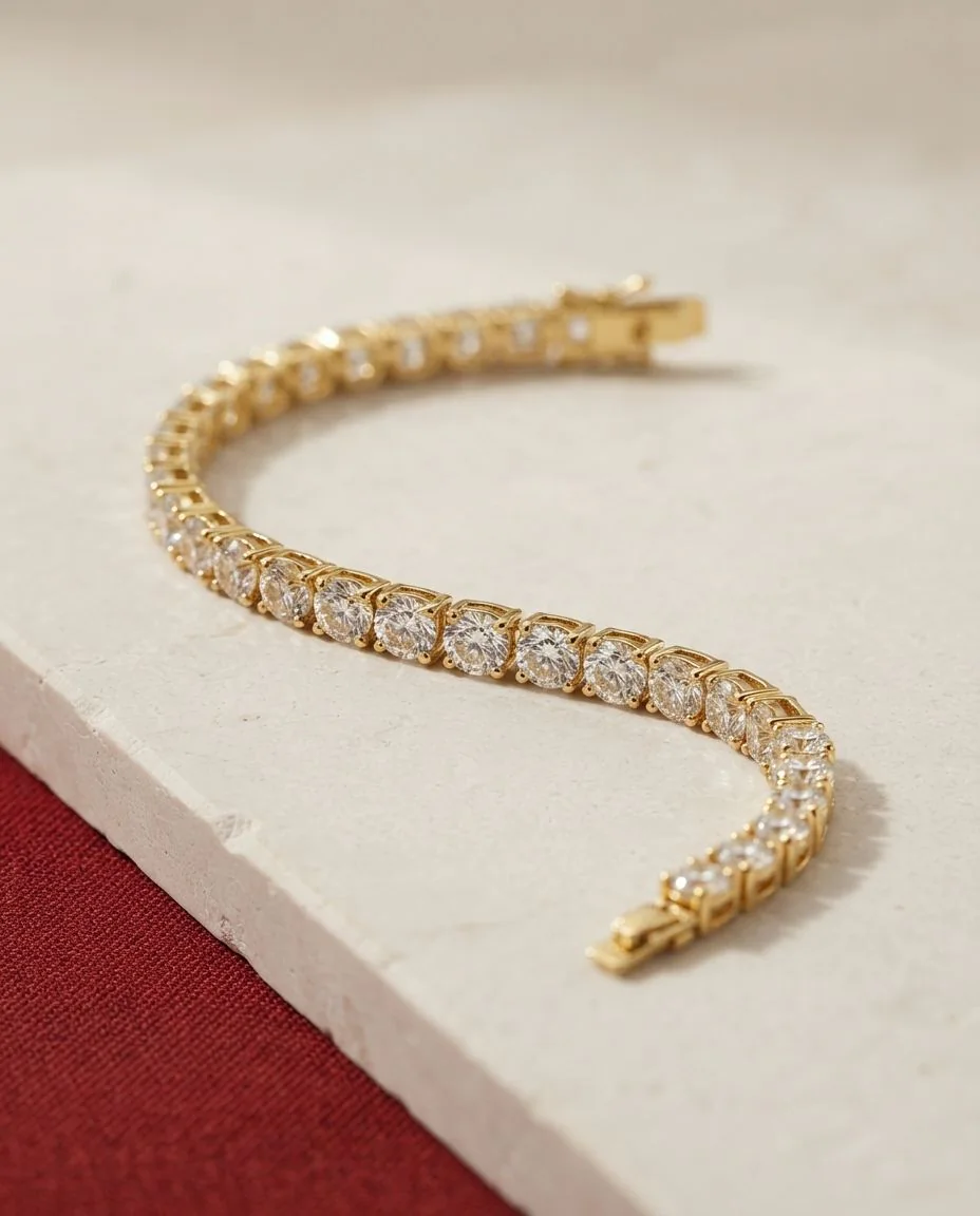Armband 4er-Krappe 18 Karat Gelbgold, Premium Edition · drapiert