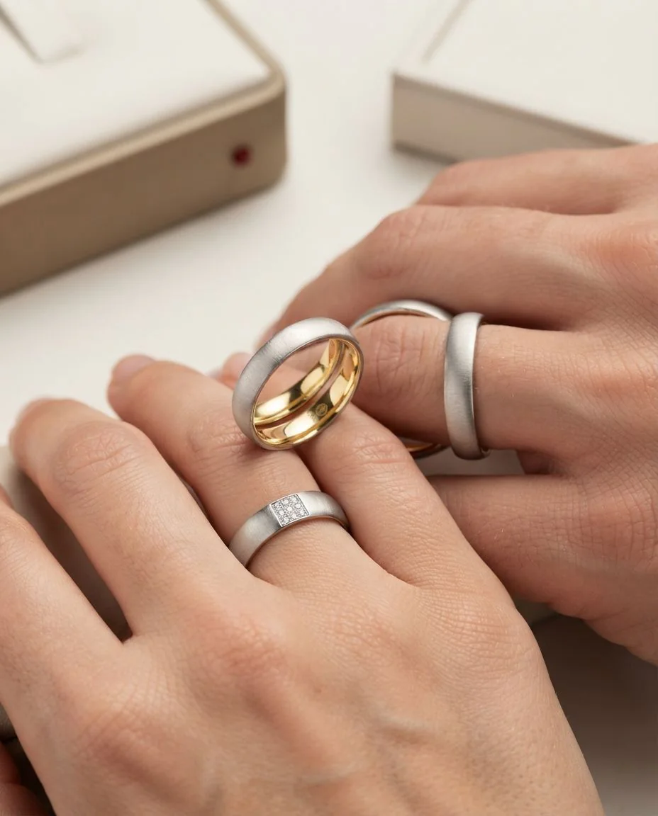 Trauringe · RU-1539-9 · Platin 600/- · getragen